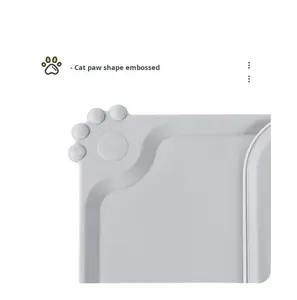 Hersteller Lagerware Moderne 1,5mm Dicke Silikon-Haustiermatte Anti-Verschütt Wasserdichte Rutschfeste Hundematte Leicht zu Reinigende Katzen- und Hunde-Essmatte - Product Image 4