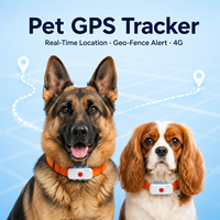 Localizador GPS Inteligente 4G para Mascotas, Función Antipérdida, Alertas de Geocerca, Resistente al Agua IP67, 5 Días de Duración de la Batería, Cerca Virtual por Aplicación para Perros y Gatos