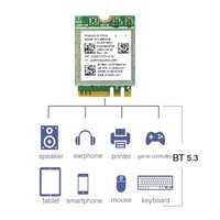 Carte Wifi 6E RTL8852CE 2.4G/5G/6G WIFI6 802.11ax Module sans fil BT5.3 NGFF M.2 pour ordinateur portable/PC Prise en charge Win10 11