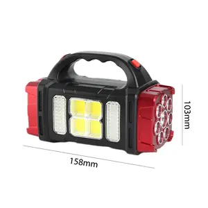 Outdoor Rechargeable Emergency Power Flash Lights, Solar Panel Spotlights Multi Function USB Torch Solar Camping Light
