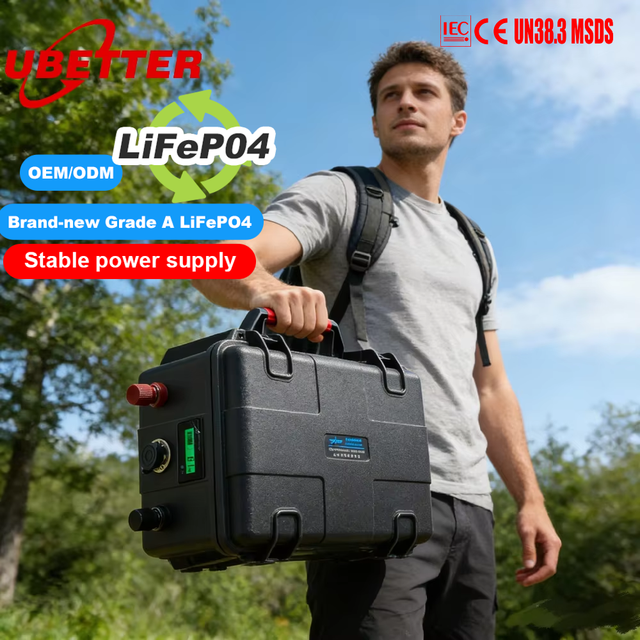 Factory Supply Ubetter 12V 100Ah LiFePO4 Battery High Power Smart BMS Deep Cycle 3000 Cycles Portable Power Supply for Boats/RVs