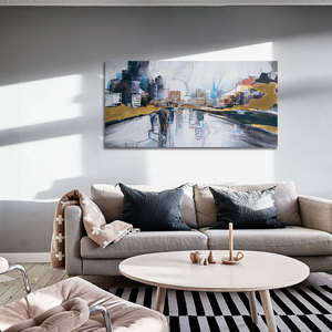 Original <span class=keywords><strong>Art</strong></span> Modern <span class=keywords><strong>Graph</strong></span> Peintures à l'huile abstraites sur toile Décoration murale faite à la main de haute qualité pour le salon - Product Image 4