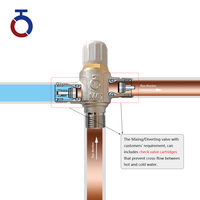 Menang dalam DN15 Brass 37 ℃   Katup Pencampur Termostatik Pemanas Air Panas Tenaga Surya Pompa Panas Pengalih Panas Mandiri