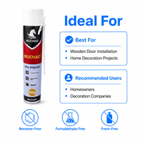Mousse de polyuréthane MUCHAO A33 750ml à durcissement rapide, sans déformation, pour cadres de fenêtres, joints de portes, fixation de fenêtres, panneaux décoratifs