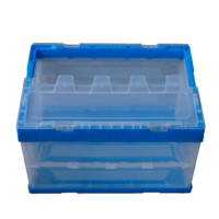 NEXARA Boîte de rangement transparente pliable de style solide avec couvercle Conteneur de camping en plastique Design transparent