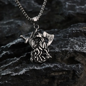 Europeo americano Hip Hop titanio acciaio vico volpe celtica <span class=keywords><strong>sciacallo</strong></span> lupo collana per gli uomini - Product Image 6