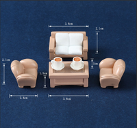 Offre Spéciale : Meubles Miniatures Écologiques Faits Main et Peints – Artisanat en Résine pour Maisons de Poupées (TV, Films) : Canapé, Mini-Chaise, Table de Chevet, Chevet