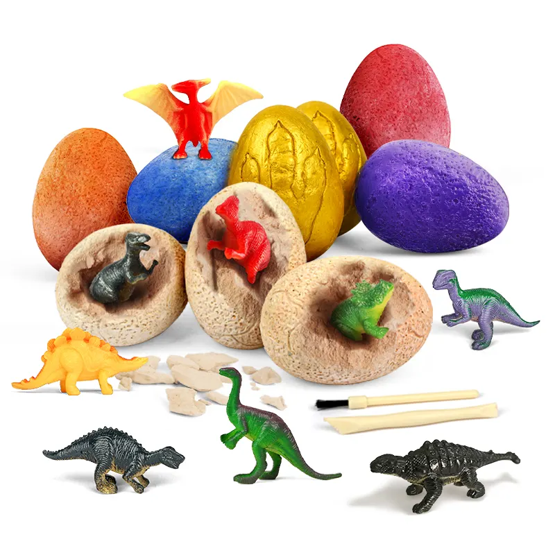 Stem tyrannosaurus triceratops化石恐竜の卵を掘るキット12パック異なるdスケルトンを発見する恐竜の卵を掘る