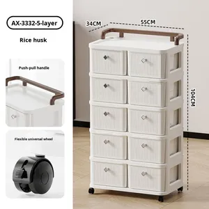 <span class=keywords><strong>Meuble</strong></span> de <span class=keywords><strong>rangement</strong></span> moderne à double tiroir empilable pour jouets et collations, en plastique sans BPA, tiroirs de <span class=keywords><strong>rangement</strong></span> modulaires pour chambre d'enfant - Product Image 3