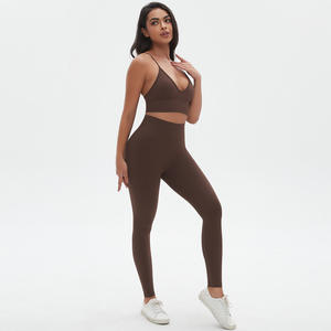 Débardeur de sport côtelé sans couture pour femme, dos nu, haute qualité, personnalisable, pour la course et la gym, maintien élevé - Product Image 6