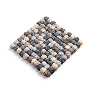 <b>Coasters</b> In Natural Tones 20X20Cm Wool Felt Square <b>Drink</b> Mat <b>For</b> Table Use - Product Image 2