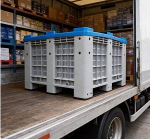 <span class=keywords><strong>Caisse</strong></span> en <span class=keywords><strong>plastique</strong></span> empilable et pliable |   Qualité alimentaire, à roulettes pour utilisation logistique - Product Image 2