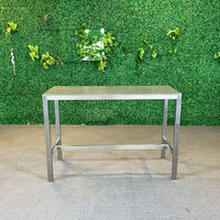 Mobilier d'extérieur moderne en métal, ensemble de chaises et de tables de bar en acier inoxydable, chaise haute en plastique, tabouret de bar, table de bar en verre