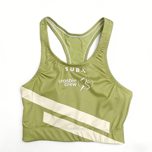 Soutien-gorge de sport à haute performance avec logo personnalisé, blocs de couleur et rayures, respirant et anti-humidité, idéal pour le yoga et l'entraînement en salle de sport pour femmes - Product Image 4