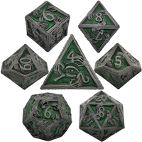 Ensemble de dés polyédriques en métal massif pour jeux de société D&D, en alliage de zinc, dés D20, 7 pièces, durables et écologiques