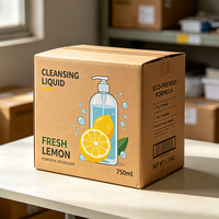 Boîte d'expédition de luxe en carton ondulé pour ustensiles de cuisine, imprimée numériquement, motif citron frais, dégraissant, production 72H, étanche