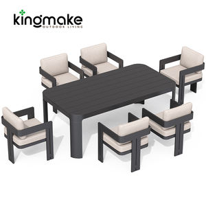 आधुनिक एल्यूमीनियम 10 सीटर बाहरी टेबल और कुर्सियों टिकाऊ धातु आंगन गार्डन फर्नीचर डाइनिंग टेबल सेट - Product Image 5