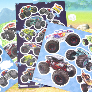 Kit d'activités autocollantes Monster Truck pour enfants, tapis de jeu pliable, autocollants <span class=keywords><strong>repositionnables</strong></span> et pages à colorier, jouet d'activités de voyage - Product Image 5