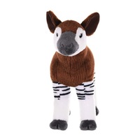 Peluche naturelle douce de 12 pouces, couleur rouge-marron, peluche Okapi, Animal en peluche, cadeaux pour enfants