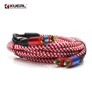 Kuerl RCA สายเคเบิลวิดีโอเสียง PVC ถักขั้วต่อตัวผู้-ตัวผู้สำหรับระบบเสียงและวิดีโอในรถยนต์ - Product Image 2