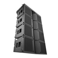 Système de sonorisation complet pour concerts et festivals de musique, avec enceintes line array DBK Dual de 12 pouces et deux caissons de basses de 18 pouces.