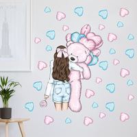 Pegatinas de pared personalizadas con diseño de chica encantadora, reutilizables, estilo Art Deco, troqueladas, de PVC autoadhesivas, para decoración del hogar.
