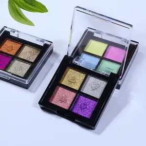 Beste Qualität Multi Cosmetic Square Compact Spiegel pulver Vierfarbiges Sparkly Chrome Pigment Powder für Nägel