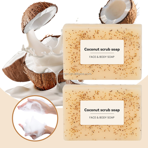 Savon Gommant Naturel Végan au Lait de Chèvre et <span class=keywords><strong>Curcuma</strong></span> pour Visage et Corps, Hydratant et Éclaircissant - Product Image 1