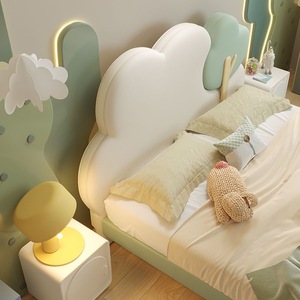 Lit pour enfants en cuir sur le thème de <span class=keywords><strong>la</strong></span> forêt: tête de lit nuage, accents mignons, idéal pour les petits amoureux de <span class=keywords><strong>la</strong></span> nature - Product Image 6