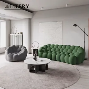 Alta qualidade confortável tecido cor brilhante bolha secional sofá para quarto sala