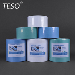 Lingettes en papier <span class=keywords><strong>TESO</strong></span> WIP-X8001 bleues écologiques pour meubles, rouleau jumbo 500 lingettes/rouleau, avec logo personnalisé, vente en gros de chiffons de nettoyage - Product Image 5