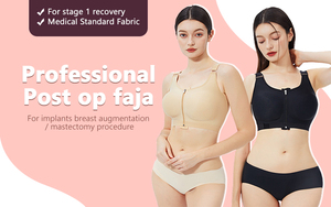 Faja Postoperatoria para Aumento de <span class=keywords><strong>Senos</strong></span>, Top Tipo Vestido con Logotipo Personalizado, Faja Moldeadora Postoperatoria Etapa 1, Sujetador para Mastectomía para Mujer - Product Image 2