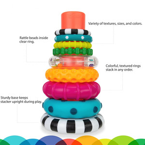 Piles de cercles empilables anneau <span class=keywords><strong>STEM</strong></span> jouet d'apprentissage <span class=keywords><strong>Multi</strong></span> cercles colorés jouets éducatifs pour enfants 9-en-1 ensemble - Product Image 3