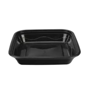 ZF500 American Style 500ml 750ml 10000ml Disposable Food Container Black Square PP Plastic Take Away Bento Lunch Box