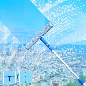 Kit de nettoyage de vitres mural avec raclette télescopique et manche en plastique – <span class=keywords><strong>Lave</strong></span>-<span class=keywords><strong>vitre</strong></span> manuel écologique - Product Image 1
