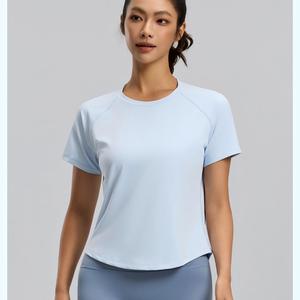 Women <b>Raglan</b> Short Sleeve Yoga T Shirt Quick Dry Mesh Back Vent Athletic <b>Top</b> Breathable Loose Fit Running Workout Active Wear - Product Image 3