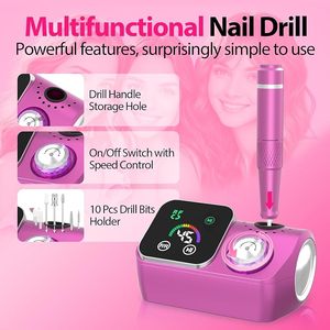 Kit de perceuse à ongles professionnelle filaire 45000 tr/min pour salon et usage domestique - Product Image 3