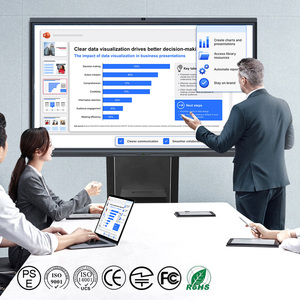 Écran tactile numérique multifonctionnel 4K <span class=keywords><strong>de</strong></span> 65, 75 et 98 pouces, tableau blanc interactif intelligent, panneau plat pour bureau - Product Image 1