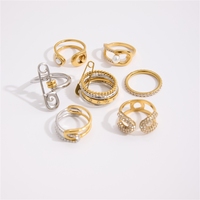 Edelstahl Büroklammer-Ring Zweifarbiger Mehrfach-Reif Fingerring Wasserdichter Schmuck für Frauen Kundenspezifischer Großhandel OEM-Lieferant ODM