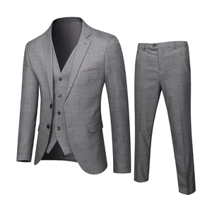 <span class=keywords><strong>Costume</strong></span> d'affaires <span class=keywords><strong>3</strong></span> pièces gris clair à <span class=keywords><strong>carreaux</strong></span> pour <span class=keywords><strong>homme</strong></span>, style slim, fermeture éclair, taille XL, en laine, collection 2025 – Vente en gros - Product Image 1