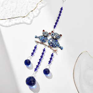 Blue Series Demon Eye Owl Garden Decor Crystal Sun <span class=keywords><strong>Catcher</strong></span> Pendentif Lumière et Ombre Carillon éolien pour la guérison énergétique - Product Image 2