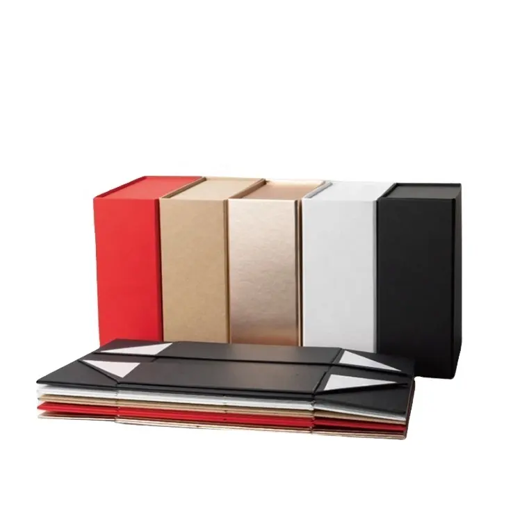 Caixa de papel de presente magnética de luxo personalizada, reciclada, caixa de papel para presente de roupas, embalagem dobrável, caixa de roupas