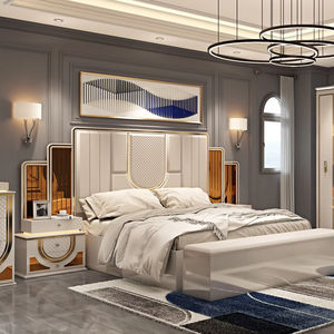 Newest Oil Painted Wholesale Factory Best Selling Modern Luxury 7 Pieces Bedroom Furniture Bedroom Set - Product Image 1