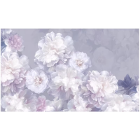 Papier peint mural Art Déco grand format, motif pivoine douce gris-violet, imprimé par transfert thermique, personnalisé pour chambre à coucher, salon, beauté