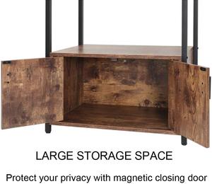 Carrito de ahorro de espacio para el hogar, mueble de <span class=keywords><strong>cocina</strong></span> de madera y Metal de nogal rústico, Isla de almacenamiento de microondas, barato, China - Product Image 4
