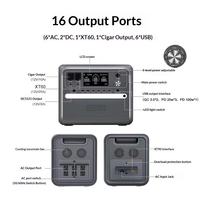 Système de stockage d'énergie solaire LiFePO4 avec onduleur à onde sinusoïdale pure, contrôleur MPPT, batterie 2160Wh, sortie 3000W, modèle V2400 pour le camping
