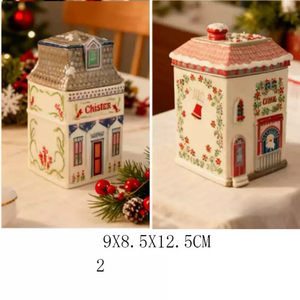 وصول جديد، عرض ساخن: طقم من قطعتين، برطمانات سيراميك إبداعية على شكل منزل قطط لطيف لتخزين التوابل والقهوة في المطبخ - Product Image 4