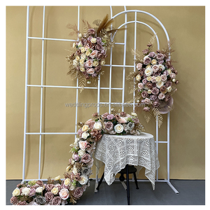 Corridore del fiore della tavola lunga 3D della decorazione di nozze per la tavola delle rose rosa dello sposo della <span class=keywords><strong>sposa</strong></span> di caduta - Product Image 6