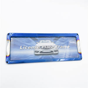 Roestvrijstalen Gebakken Blauw Gemodificeerd Kentekenplaatframe Uit China & Guatemala Premium Luxe Universeel Fit Kentekenplaatafdekking - Product Image 4