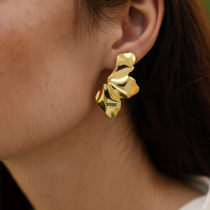 Rokcoinp Hepatriches Orecchini a clip in oro bianco Gioielli alla moda unisex alla moda in lega placcata E3816 - Product Image 2